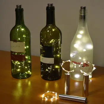 20 LED Šviesos Eilutę baterijomis, Šalies Kamštienos Formos Vyno Butelis Žibintai Naktį Dekoro Kalėdų, Vestuvių, Naujųjų Metų Šviesos Girlianda