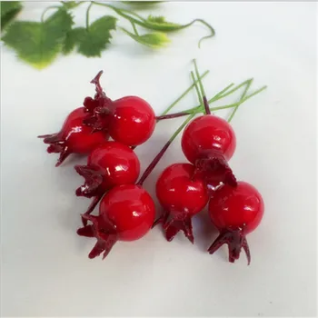 20 vnt. Mini minkštas kristalų granatų vaisių mažų uogos Dirbtinio šilko red cherry blossom vestuvių namų Kalėdų dekoratyvinis
