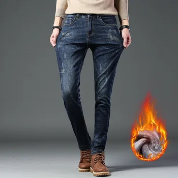 2020 nauji vyriški laisvalaikio verslo džinsai plius aksomo stora džinsus, aukštos kokybės