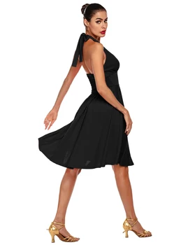 2020 Naujų Mergaičių Suaugusiųjų Šiuolaikinių Šokių lotynų Šokių Suknelė Tango Salsa Šokių Drabužiai Raudona Juoda Klostyti Vykdymo Etapą Nešioti XS-XL