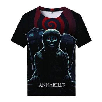 2021 Annabelle 3D Spausdinimo T-shirt Siaubo Filmas Annabelle T-shirt Cool Vyrai Moterys Mados Atsitiktinis Tee Viršūnės
