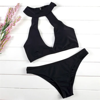 2021 Nauja Seksuali Bikini Moterų Paplūdimio maudymosi kostiumėlį, Maudymosi Glaudės Kostiumas Plius Dydžio Krūtų Pagalvėlės Susirinko