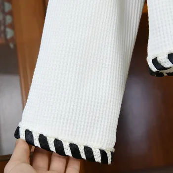 2021 naujas mados elegantiškas megztinis temperamentas apvalios kaklo vientisos spalvos megztinis bazės džemperis moterims, trumpo kailio striukė
