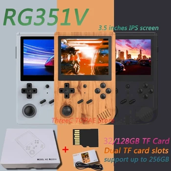 2021 Naujas RG351V 128G 3.5 colių Ekranas Žaidimų Konsolės Retro Mini Nešiojamas Kišenėje Atviro kodo Sistema Vaizdo Delninis Žaidimų Konsolės, Gam