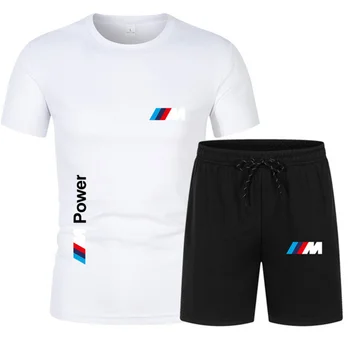2021 naujas vyrų vasaros trumparankoviai šortai kostiumas fitneso veikia sporto šortai madinga atsitiktinis asmenybės dviejų dalių T-shirt