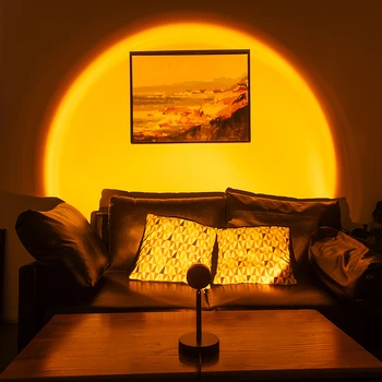 2021 Saulėlydžio Lempa Projektoriui Vaivorykštė Atmosfera LED Nakties Šviesos Namuose Miegamasis USB Lempa Gyventi Kambaryje, Fotografijos Nuotrauka Sienų Apdaila