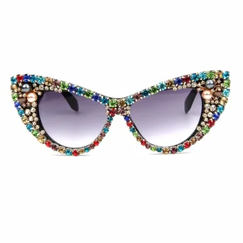 2021 tarpvalstybinių spalva pearl kalnų krištolas cat ' s eye akiniai nuo saulės moterų asmenybės diamond akiniai, akiniai nuo saulės moterims 2021