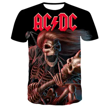 2021 Vėliau kaip Roko Abstrakčiai Pora Laišką, Print T-shirt vyrų Mados AC/DC Brand T-shirt Įdomus Atsitiktinis 3DT Vasaros