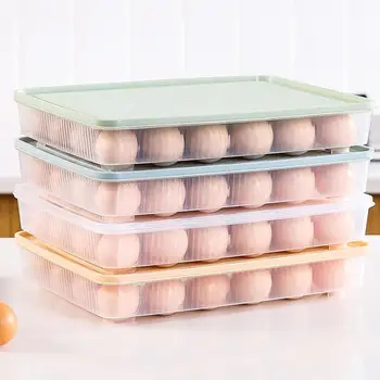 24 Tinklelis Kiaušinių Dėklas Dėžutė Organizatorius Virtuvė Atveju, Šaldytuvas Talpinimo Daržovių Šaldytuvas Konteinerių Plastiko Dėžutė Kiaušinių Laikiklį Namuose