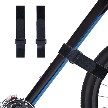 2vnt/komplektas Lauko Dviračių Reguliuojamas Bike Rack Dirželis Dviračio Rato Stabilizatorius Dviračio Rato Tvirtinimo Diržas Black 2.5*60cm