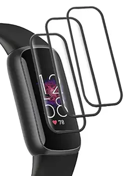 3 Vnt 3D PC Stiklo Apsauginė Plėvelė Fitbit Luxe Visą Lenktas Padengti Screen Protector Burbulų Fitbit Luxe Priedai