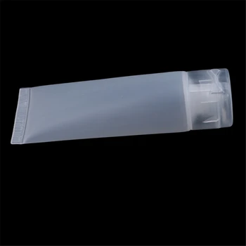 30pcs 15g 30 g 50 g 100 g skaidraus Plastiko Minkštas Vamzdžiai Tušti Kosmetikos Balta Emulsija (Losjonas, Pakavimo Talpyklos