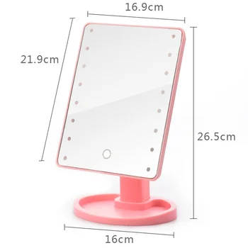 360 Laipsnių Sukimosi Makiažo Veidrodėliai Reguliuojama 16/22 Led Apšviestas LED Ekranas Nešiojamų Šviesos Kosmetikos Veidrodėliai MH88