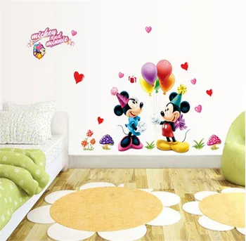 3D Animaciją Mickey Minnie Mouse kūdikių namų lipdukai, sienų lipdukai vaikų kambario Princesė Kambarys Lipdukas