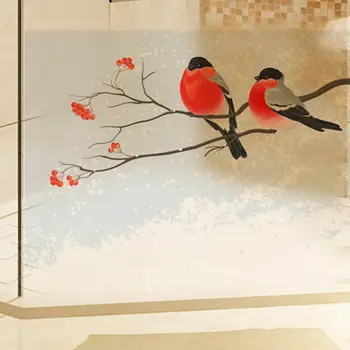 3D ne klijais, matinio paukščių puošmena vinilo stiklo plėvelė elektrostatinės lipdukai namų spalvos langų lipdukai