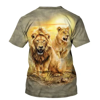 3D Žiaurus Liūtas Print T-shirt Vyrai 2021 Mados Vasaros Naujų O Kaklo trumpomis Rankovėmis Tees Viršūnes 3D Stiliaus Vyrų Drabužiai Atsitiktinis marškinėliai