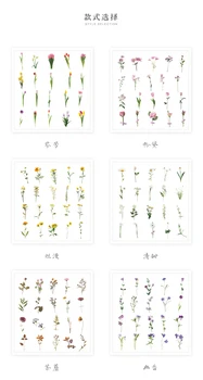 40Pcs/Pak Gėlių Dienoraštis Lipdukai 6 Stilius Gražių Gėlių gėlių Scrapbooking Lipdukas Vadovas Apdaila 