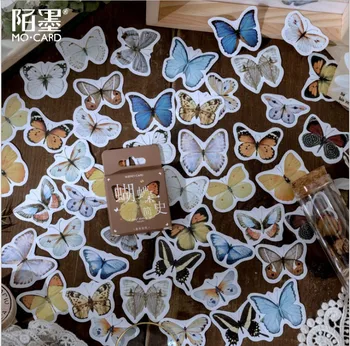 46pcs/daug Kawaii Lipdukai, Kanceliarinės prekės drugelis laiko Dienoraštis Planuotojas Dekoratyvinis Mobiliojo Lipdukai Scrapbooking 