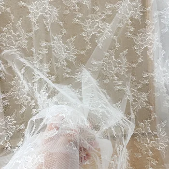 5 metrų nuotakos suknelė pamušalas nėrinių audinys, ne balta, vestuvių suknelė gėlių tiulio siuvinėjimo couture audinio didmeninė 150cm pločio