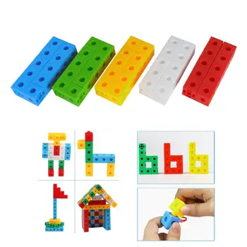 50Pcs Snap Kubeliai Matematikos Susieti Kubeliai Blokavimo Skaičiavimo Blokų, Mokymosi Žaislai