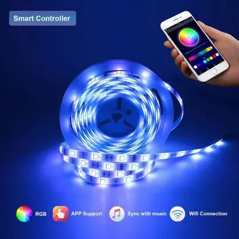 5M 10M RGB RGBWW LED Šviesos Juostelės Tuya Smart Gyvenimo Wifi Valdiklis 12V 5050 60led/m LED Lanksčios Šviesos programa veikia Su Alexa, Google
