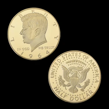 5VNT Jungtinės amerikos valstijos 1964 Aukso Monetos 35th Prezidentai John Fitzgerald Kennedy Atminimo Kolekcionuojamų