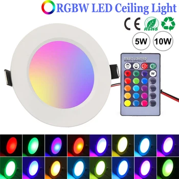 5W 10W Nuotolinio Valdymo Spalvinga RGB LED Downlight Namuose Ištisus Lubų Šviesos Pritemdomi Embedded Lempos RGBW Prožektorius Patalpų Dekoras
