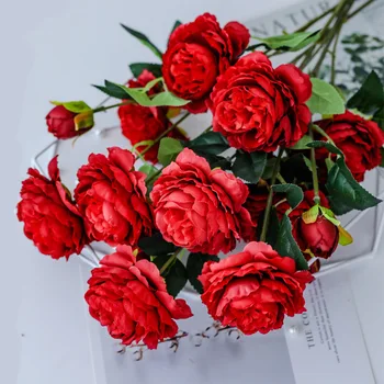 61cm Europos 3 bijūnai Modeliavimas Gėlės, namų puošimas, Vestuvių Papuošimas Sodo Flores Artificiale Šalies Valentino Dieną