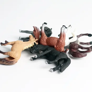 6pcs/set Modeliavimas Laukinių Gyvūnų Žaislas Plastiko Veiksmų PVC Modelis Arklių Kūdikių Skaičius Kolekcijos Lėlės Žaislas vaikams, Švietimo žaislai