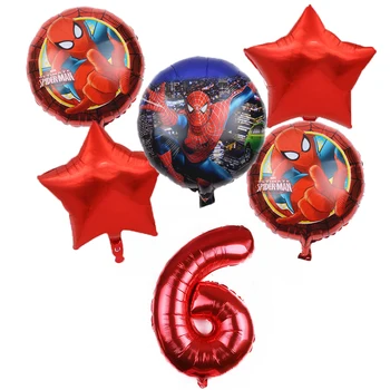 6Pcs žmogus-Voras Keršytojas Apvalus balionas Baby Shower 32inch Skaičius Balionas su Gimtadieniu Dekoracijos Vaikams Baby Shower Žaislas