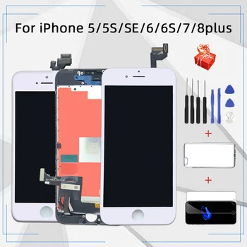 AAA+++LCD Ekranas iPhone 6 6S 7 8 Plius Su Puikus 3D Jutiklinis Ekranas skaitmeninis keitiklis Asamblėjos iPhone 5 5S Nėra Negyvų Pikselių