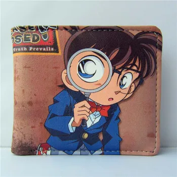 Anime Detective Conan PU Trumpas Piniginės Conan Monetos Piniginėje