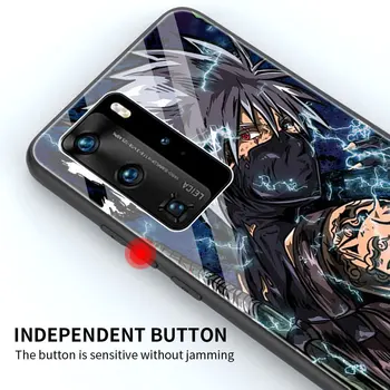 Anime Kakashi Minkštas Kraštas Telefono dėklas Padengti Huawei 30 P20 P10 Lite P40 Pro P Smart Z 2021 Prabanga Grūdintas Stiklas Korpuso