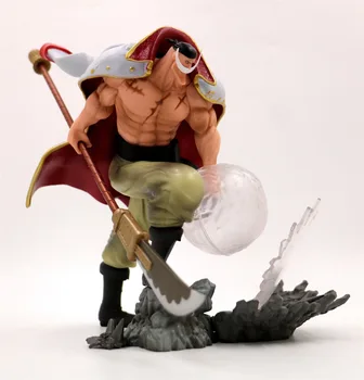 Anime One Piece Balta Barzda Piratai Edvardas Newgate Mūšio Versija Su Broadsword Modelis Žaislai 23Cm PVC Pav.