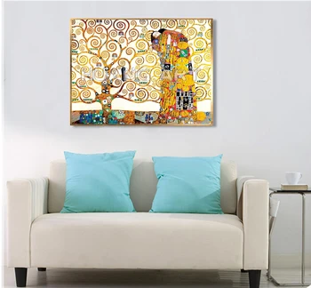Aukštos Kokybės Garsųjį Gustavo Klimto Aliejaus Tapybai Ranka-Dažytos Meilužis Apkabino pagal Medžio Aliejaus Tapybos ant Drobės Imitacija Art