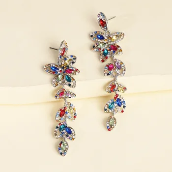 Aukštos kokybės visų kalnų krištolas auskarai moterų putojantis geometrinis kristalų vestuvės juvelyrika dovana 2020 m.