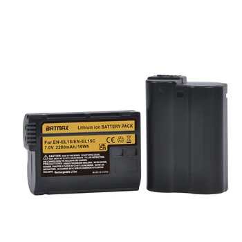 Batmax LT-EL15C EN-EL15 2280mAh Baterija+LED USB Dual Kroviklis Nikon Z5, Z6, Z6 II, Z7, Z7II D810 D500 D800 D600 D610