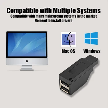 Belaidžio 3 in 1 USB 3.0 Hub Nešiojamas Adapteris PC Kompiuteris, USB 2.0 Įkrovimo Hub 3 Uostų Sąsiuvinis Splitter 