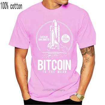 Bitcoin Į Mėnulį T-Shirt - Cryptocurrency Btc Ip Kriptografijos Prekės 2019 Naujas Žmogus Medvilnės Marškinėliai Vyrams Drabužius Animacinių Filmų T Shirts