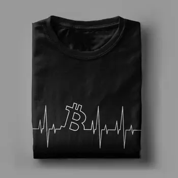 Bitcoin Širdies Vyrų Marškinėliai BTC Kriptografijos T-Shirts Valiuta Cryptocurrency Naujovė Tee Marškinėliai Grynos Medvilnės Gimtadienio proga Drabužiai