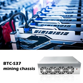 BTC-S37 Kasybos Važiuoklės Combo Plokštę 8 GPU Bitcoin Kriptografijos Ethereum Mažo galingumo vaizdo plokštė su 4 Gerbėjai 8GB RAM mSATA SSD