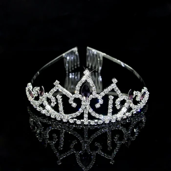 Carddoor Crystal Crown Sidabro Padengtą Kalnų Krištolas Princesė Nuotakos Šukuosena, Panele, Mergina Vestuvių Puotą Dovana, Plaukų Papuošalai