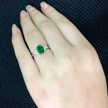 Cellacity 925 sidabro žiedas su žalia smaragdas brangakmenio sidabro prabanga moteris papuošalai atidaryti reguliuoti dydį classicparty dovanų didmeninės