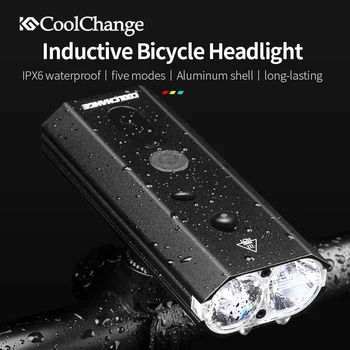 CoolChange Dviračio Šviesos Rainproof USB Įkrovimo Smart Indukcijos Dviračių Priekinių žibintų LED3000mAh MTB Priekinis Žibintas Dviračių priekinis žibintas