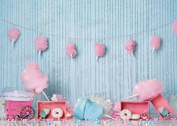 Cotton Candy Fotografijos Fone Ledų Spurgos Merginos Fonas Vaikų Portretas Dekoracijos Banerio Foto Studija Prop