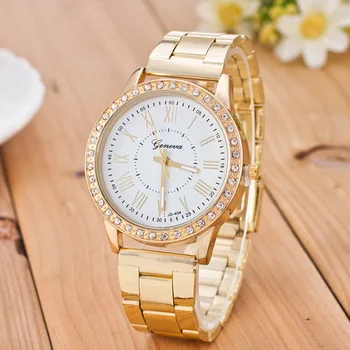 Crystal Moterų Laikrodžiai, Prabangūs Aukso Laikrodžiai Moterų Mados Nerūdijančio Plieno Kvarciniai Laikrodžiai montre femme dames horloge horloge vrouw