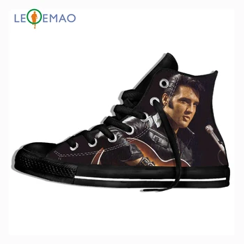 Custom Elvis Presley Batai 3D Spausdinimo Aukšto Viršų Drobė Batai Nėrinių Lengvas Drobės Unisex Sneaker Laisvalaikio Avalynė Vyrams