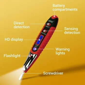 Daugiafunkcinis Saugos Jutiklis Produktų Elektrikas Ekranas Voltmeter LED Pieštuku Detektoriaus Rašiklį Apšvietimas Skaitmeninis Testeris Bandymo T Q6J5