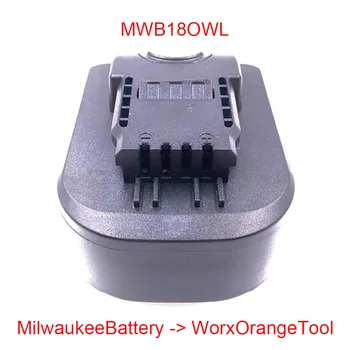 Dawupine MWB18OWL Adapteris Keitiklis Gali naudoti Milwaukee 18V Li-ion Baterijos M18 dėl Worx Orange Mažų Pėdų Elektros Įrankiai