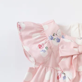 DB16863 dave bella vasaros baby girl mielas lankas taškų gėlių spausdinti suknelė vaikų mados šalis suknelė vaikams kūdikiams lolita drabužiai